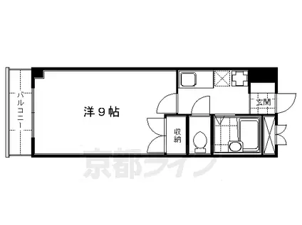 京阪電気鉄道京阪線 丹波橋駅 徒歩2分 3階建 築31年(1K/1階)の間取り写真