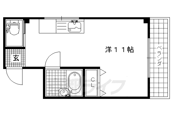 コーポ墨染(1K/3階)の間取り写真
