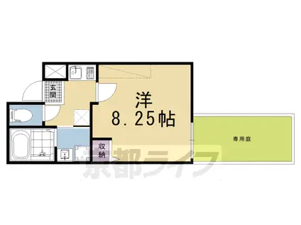 京都市烏丸線 十条駅(京都市営) 徒歩2分 4階建 新築(1K/1階)の間取り写真