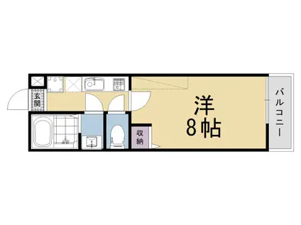 京都市烏丸線 十条駅(京都市営) 徒歩2分 4階建 新築(1K/1階)の間取り写真