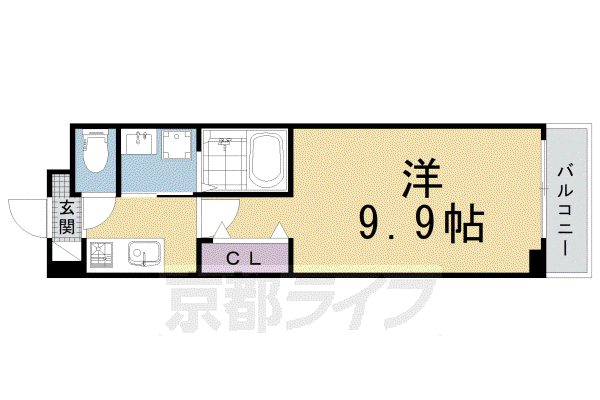 京都市烏丸線 松ケ崎駅(京都) 徒歩13分 2階建 築2年(1K/1階)の間取り写真