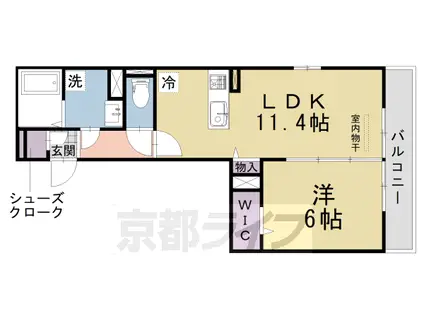 阪急電鉄京都線 桂駅 徒歩17分 2階建 築1年(1LDK/2階)の間取り写真