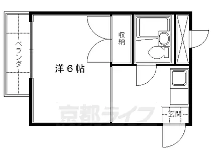 京阪電気鉄道京阪線 龍谷大前深草駅 徒歩8分 3階建 築38年(1K/2階)の間取り写真