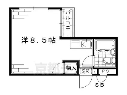 近鉄京都線 竹田駅(京都) 徒歩10分 4階建 築40年(ワンルーム/4階)の間取り写真