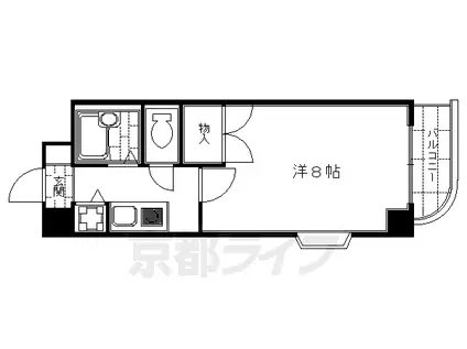 第49長栄ウィステリアヒルズ㎡(1K/5階)の間取り写真