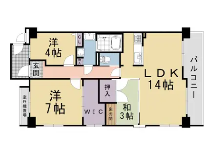 京都市烏丸線 五条駅(京都市営) 徒歩11分 11階建 築30年(3LDK/1階)の間取り写真