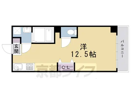 京都市烏丸線 北大路駅 徒歩22分 7階建 築50年(ワンルーム/2階)の間取り写真