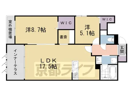 京阪電気鉄道鴨東線 出町柳駅 徒歩2分 3階建 築2年(2LDK/2階)の間取り写真