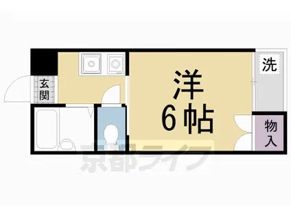 叡山電鉄 元田中駅 徒歩2分 2階建 築32年(1K/1階)の間取り写真