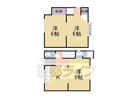山陰本線 馬堀駅 徒歩12分 1階建 築53年(3K)の間取り写真