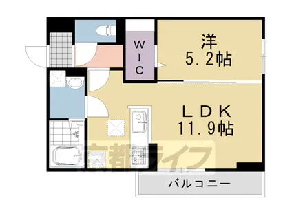 ラ・トレフルせいま2(1LDK/3階)の間取り写真