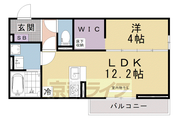 COLLINA一里山(1LDK/1階)の間取り写真