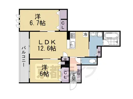 京阪電気鉄道京阪線 中書島駅 徒歩30分 3階建 新築(2LDK/2階)の間取り写真