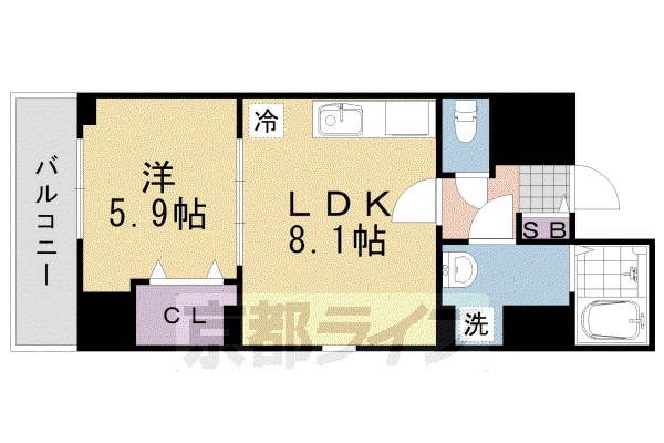ココ クレメント 1(1LDK/8階)の間取り写真
