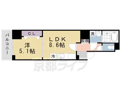 ココ クレメント 1(1LDK/2階)の間取り写真