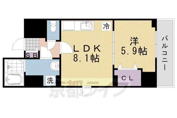 ココ クレメント 1(1LDK/8階)の間取り写真