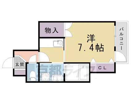 叡山電鉄 木野駅 徒歩2分 2階建 築55年(1K/1階)の間取り写真