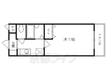 メゾン山城Ⅱ(1K/2階)の間取り写真