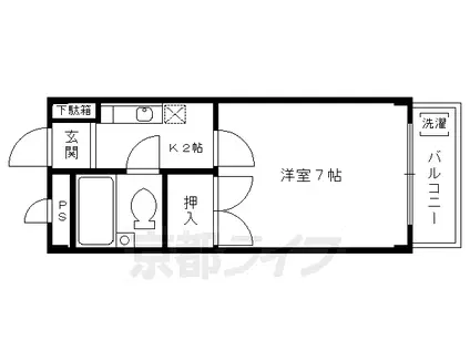 ワイズベース(1K/3階)の間取り写真