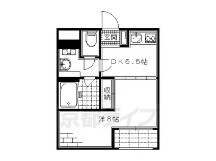 リンサンハイツ(1DK/3階)の間取り写真