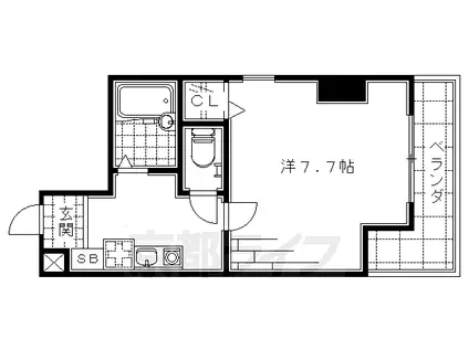 京阪電気鉄道京阪線 中書島駅 徒歩7分 5階建 築30年(1K/3階)の間取り写真