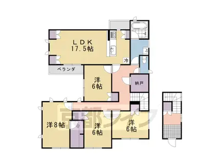 阪急電鉄京都線 桂駅 徒歩5分 2階建 築17年(4LDK)の間取り写真