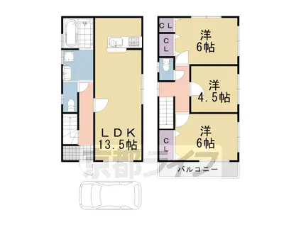 阪急電鉄京都線 桂駅 徒歩43分 2階建 築12年(3LDK)の間取り写真