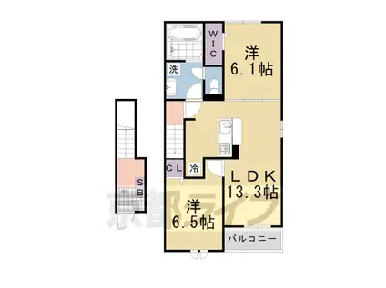 リベルタ美園(2LDK/2階)の間取り写真