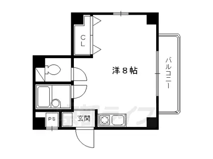 近鉄京都線 上鳥羽口駅 徒歩20分 7階建 築30年(1K/3階)の間取り写真