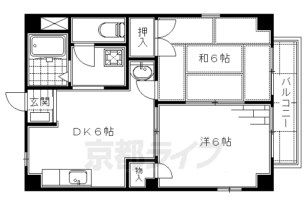 キャンディ(2DK/2階)の間取り写真