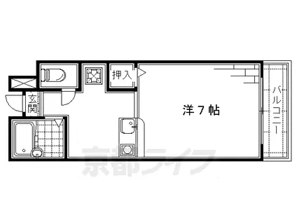 パサパ深草(1K/2階)の間取り写真