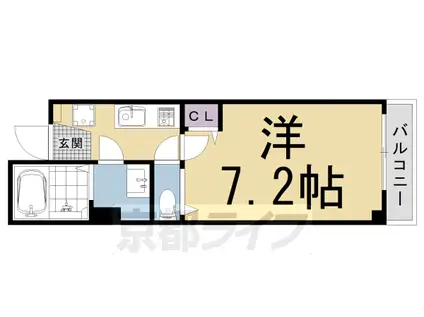 GROOVE京都五番町(1K/5階)の間取り写真