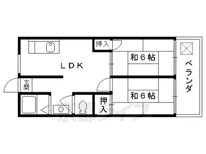 シャンボール山田(2LDK/4階)の間取り写真