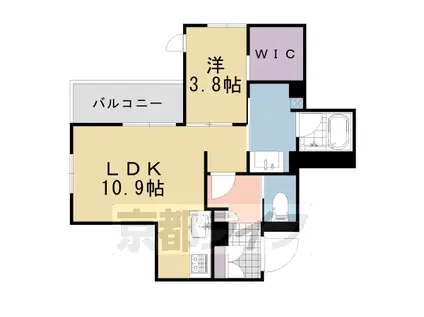 東海道本線 長岡京駅 徒歩10分 3階建 築2年(1LDK/2階)の間取り写真