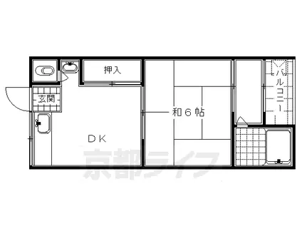 シャトー宝倉(1DK/3階)の間取り写真