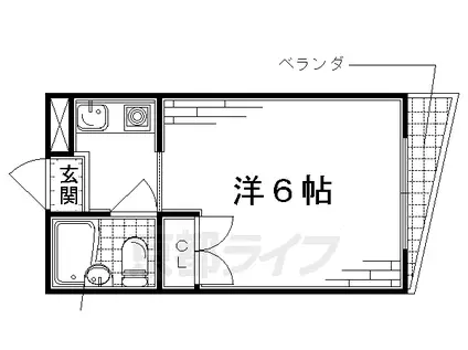 ファミリエ丹波橋(1K/1階)の間取り写真