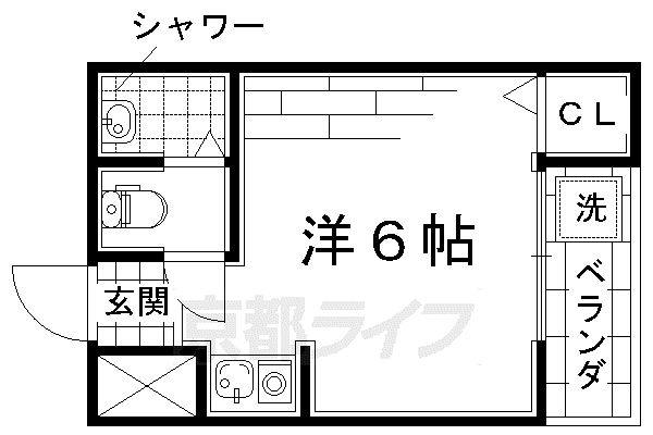 京阪電気鉄道京阪線 丹波橋駅 徒歩4分 3階建 築35年(ワンルーム/1階)の間取り写真