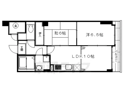 京阪電気鉄道京阪線 墨染駅 徒歩6分 7階建 築32年(2LDK/3階)の間取り写真