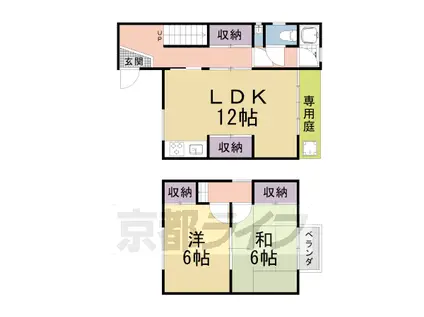 京都市東西線 御陵駅 徒歩12分 2階建 築53年(2LDK)の間取り写真