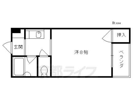 エルデ桃山(1K/3階)の間取り写真