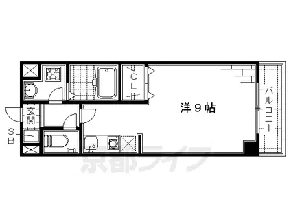 京阪電気鉄道京阪線 藤森駅 徒歩2分 5階建 築25年(1K/2階)の間取り写真