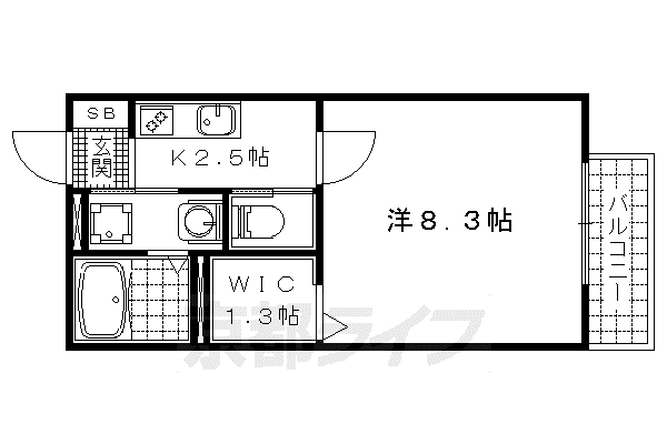 京都市東西線 東野駅(京都) 徒歩16分 2階建 築17年(1K/1階)の間取り写真