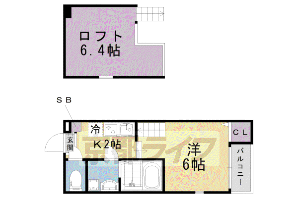 ラネージュテラス(1K/2階)の間取り写真