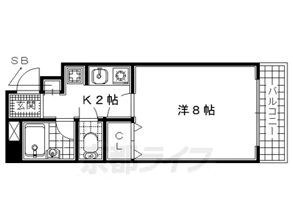 ドミール伊勢田(1K/3階)の間取り写真