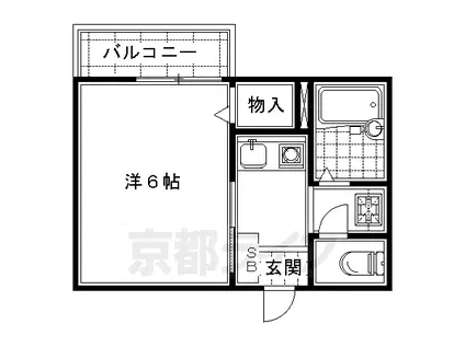 京阪電気鉄道京阪線 龍谷大前深草駅 徒歩8分 2階建 築30年(1K/1階)の間取り写真