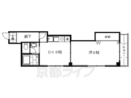 京阪電気鉄道京阪線 伏見桃山駅 徒歩1分 5階建 築28年(1DK/3階)の間取り写真