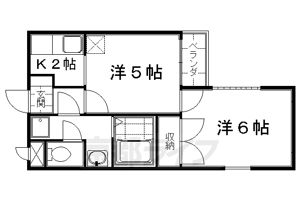 グレース菱屋Ⅰ(2K/3階)の間取り写真