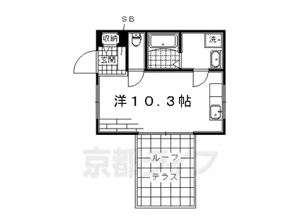 奈良線 ＪＲ藤森駅 徒歩7分 3階建 築32年(ワンルーム/3階)の間取り写真