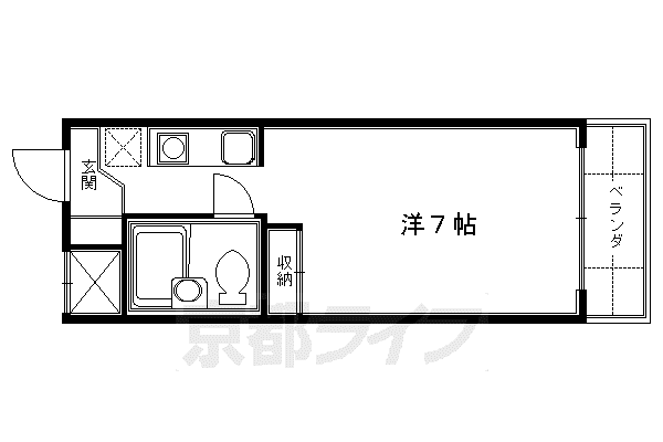 京阪電気鉄道京阪線 藤森駅 徒歩10分 4階建 築39年(1K/4階)の間取り写真