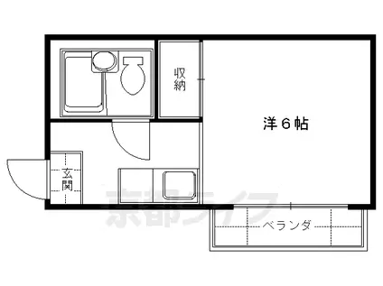 京阪電気鉄道京阪線 伏見桃山駅 徒歩7分 3階建 築39年(1K/3階)の間取り写真